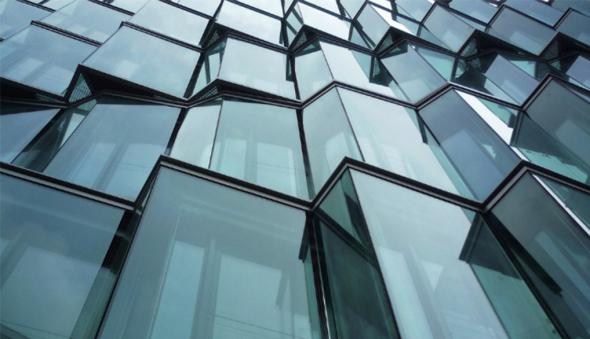 What type of glass is used in most construction applications? 