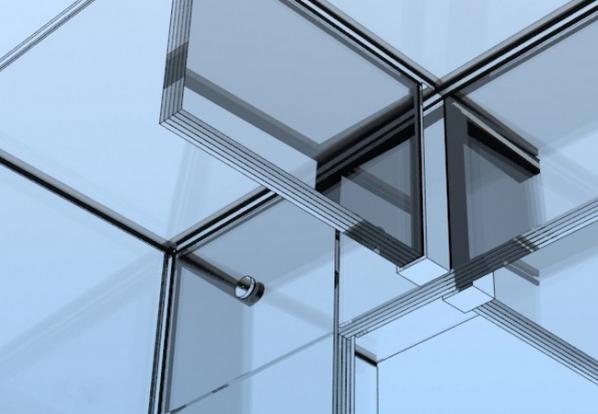 Glass fin curtain wall system 