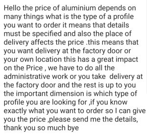 Buyer Ghana aluminum door